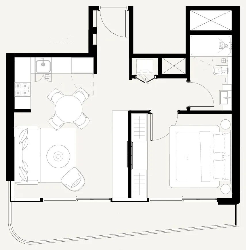 Azizi Sakandar 1 bed floor plan, 652 sqft