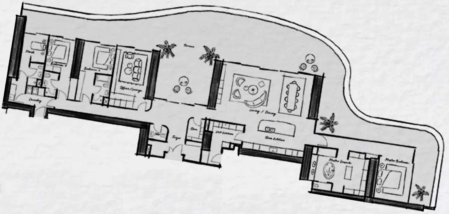 Wedyan – The Canal 3 bed floor plan, 5,340 sqft