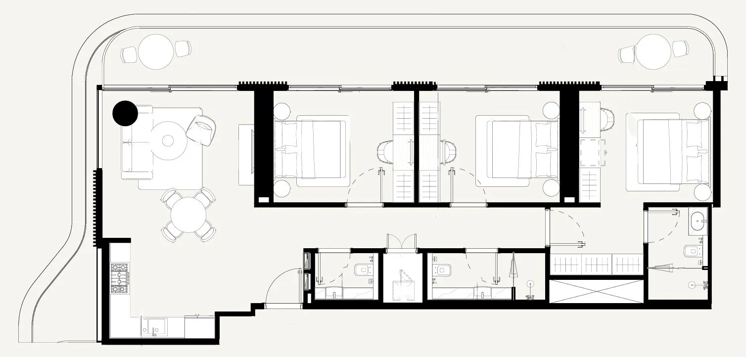 Azizi Abraham 3 bed floor plan, 1,485 sqft