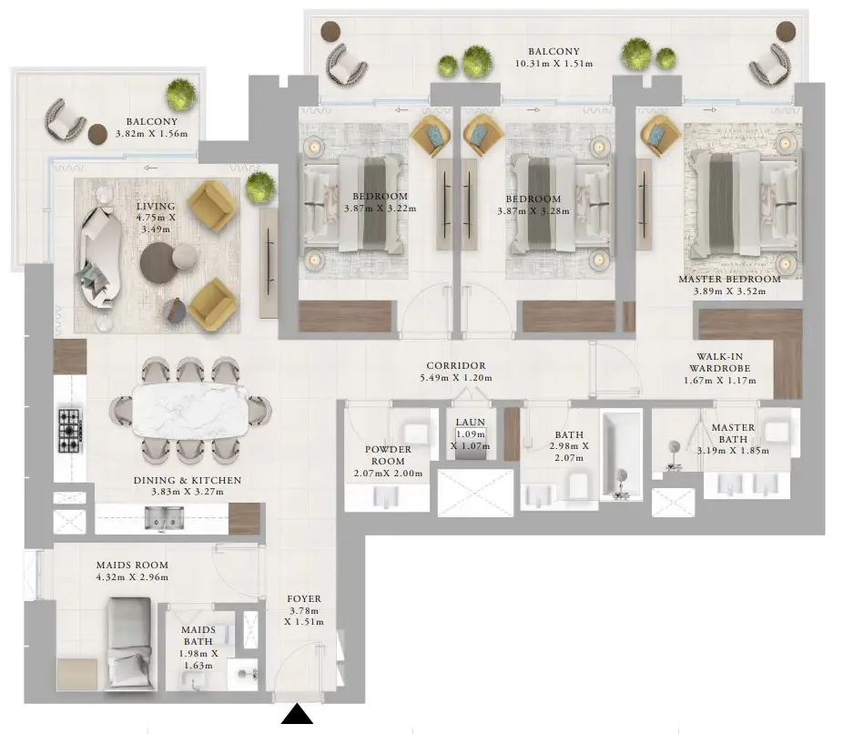 Creek Haven 3 bed floor plan, 1,871 sqft