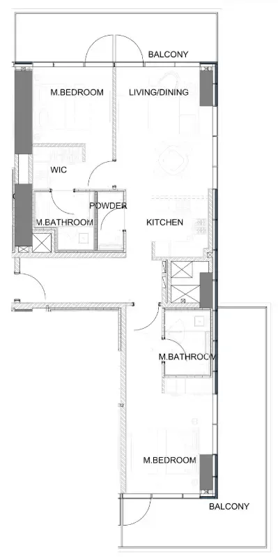 Damac Safa Gate 2 bed floor plan, 1,502 sqft