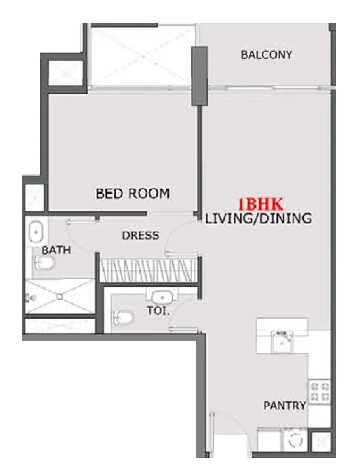 Provenza Residences 1 bed floor plan, 685 sqft
