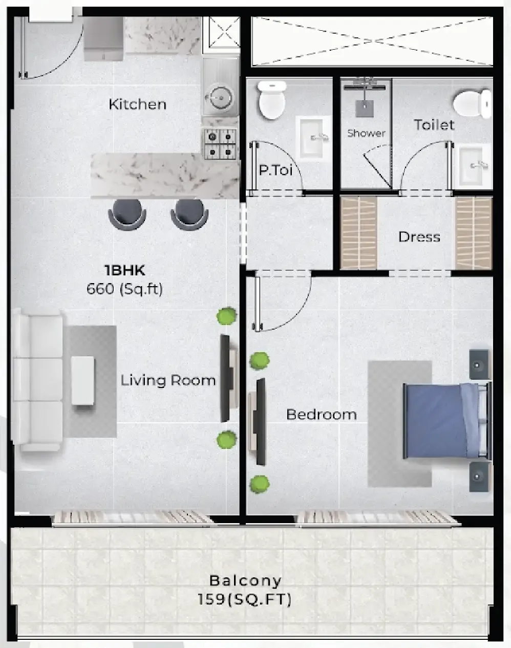 Chapter 02 by Newbury 1 bed floor plan, 819 sqft