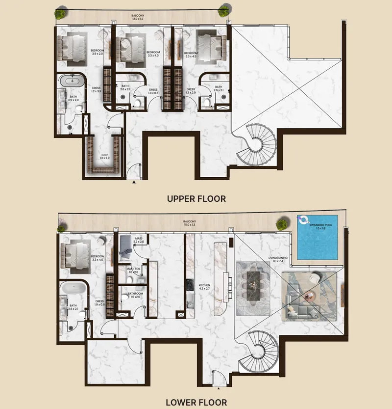 Saas Hills 4 bed floor plan, 4,039 sqft