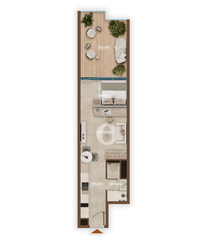 Sky Hills Astra Studio floor plan, 546 sqft
