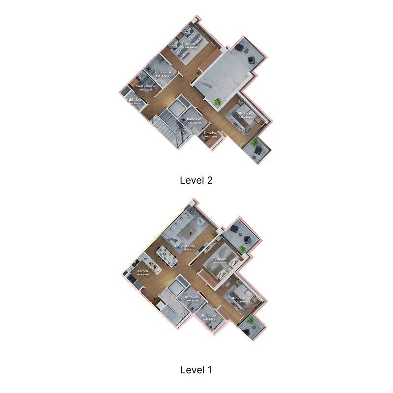Bab Al Qasr Canal View Residence 22 4 bed floor plan, 1,819 sqft