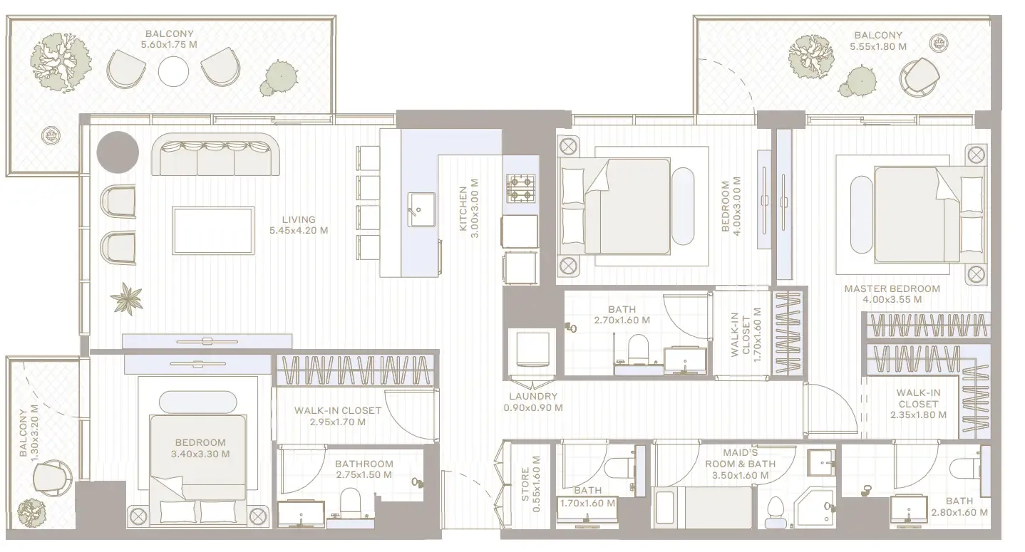 Alder in Park Five 3 bed floor plan, 1,754 sqft