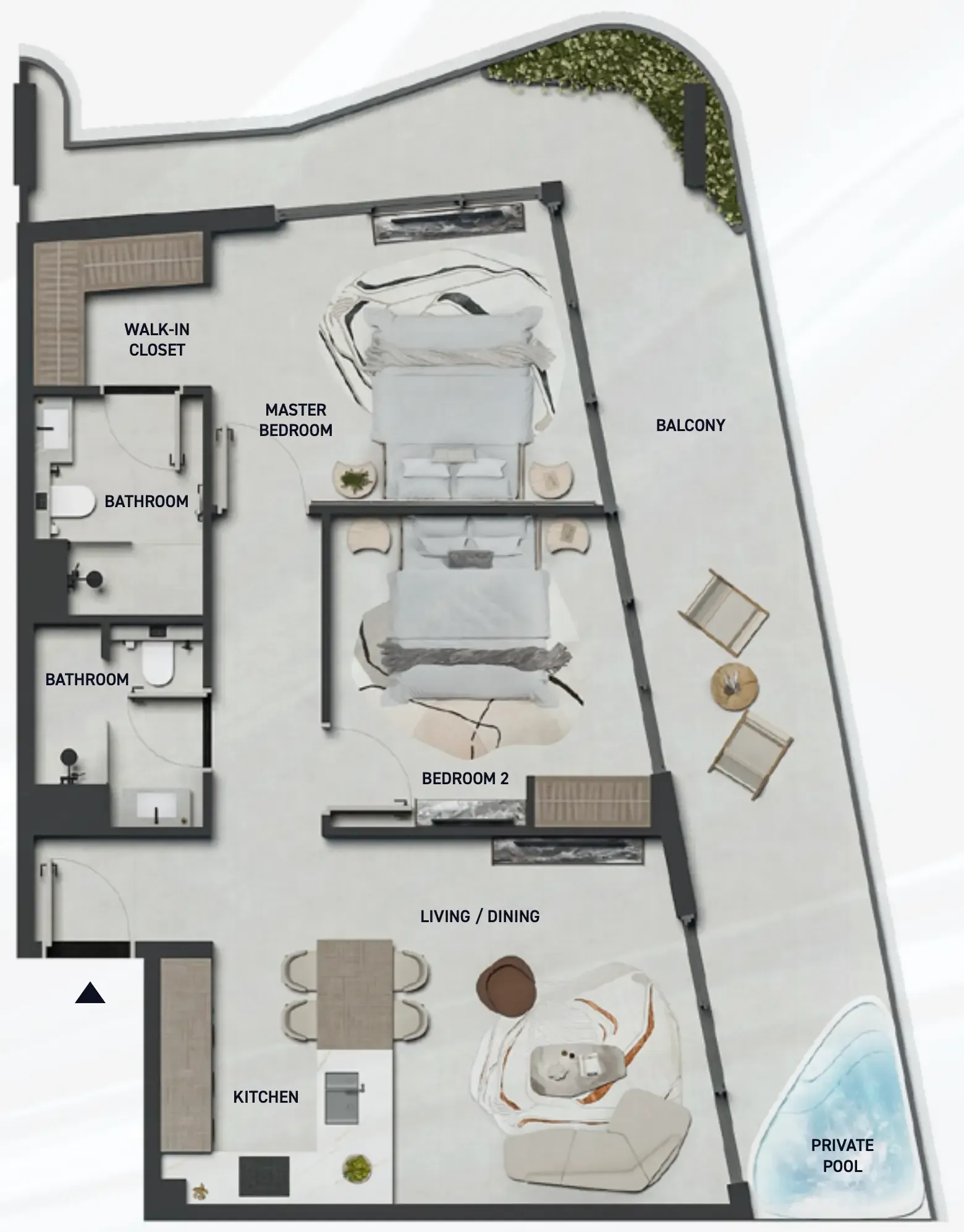 Hadley Heights 2 2 bed floor plan, 1,266 sqft