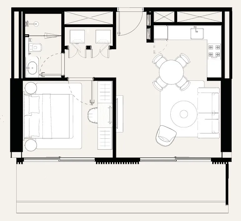 Azizi Abraham 1 bed floor plan, 693 sqft