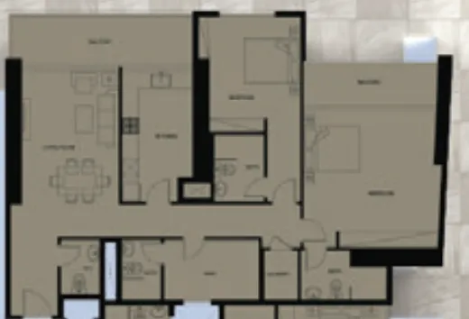 Faradis Tower 2 bed floor plan, 1,180 – 1,616 sqft