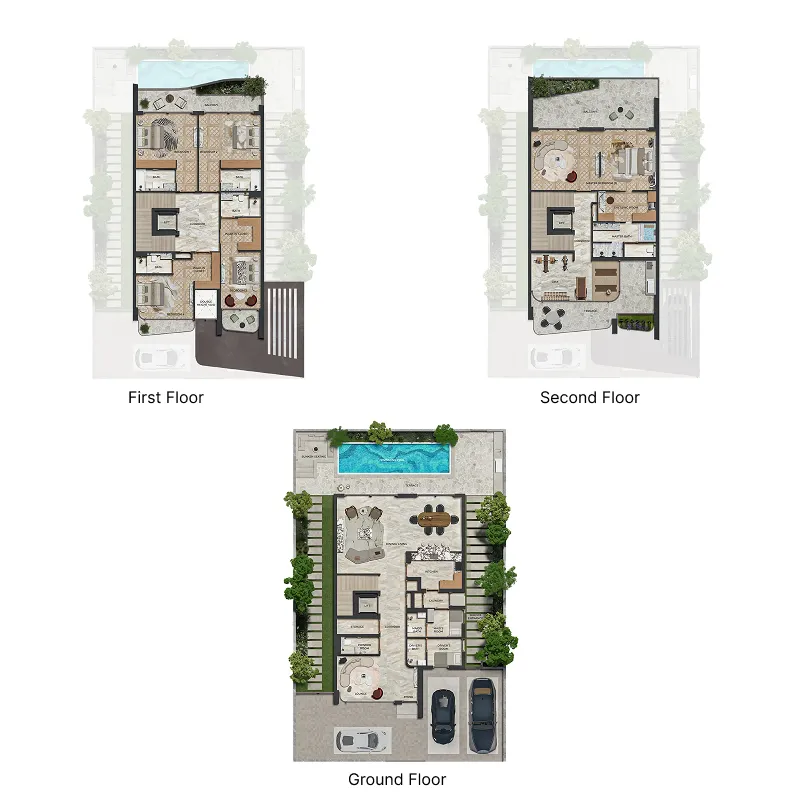 Knightsbridge 5 bed floor plan, 5,657 – 6,005 sqft