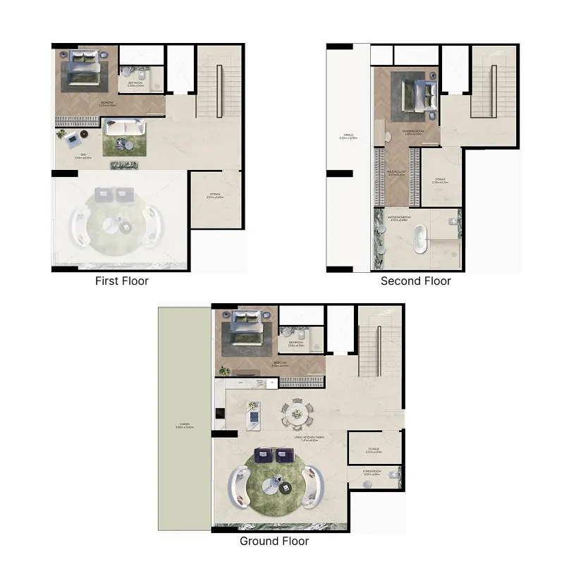Elle Residences 3 bed floor plan, 3,563 sqft