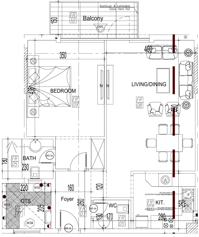 Paradise View II Studio floor plan, 539 sqft