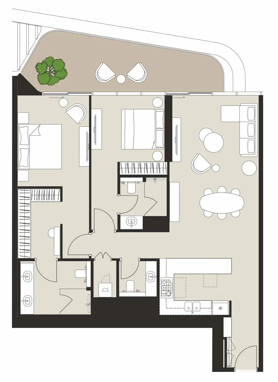Artistry One Residences 2 bed floor plan, 1,469 sqft