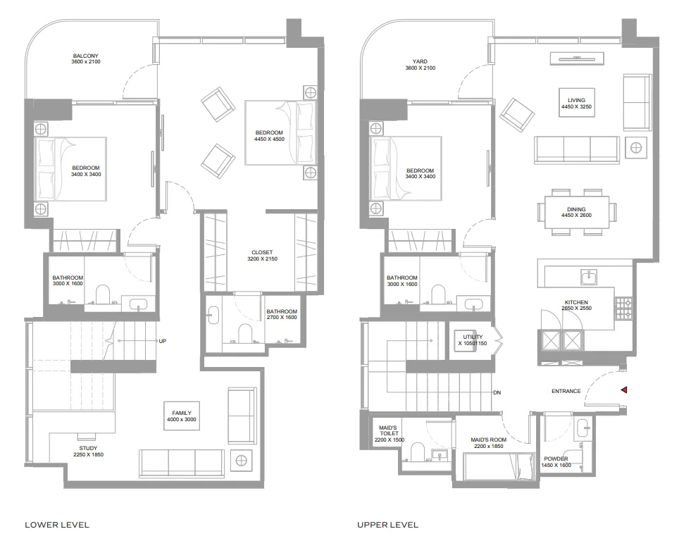 Starline Beach Residences 3 bed floor plan, 2,055 – 2,056 sqft