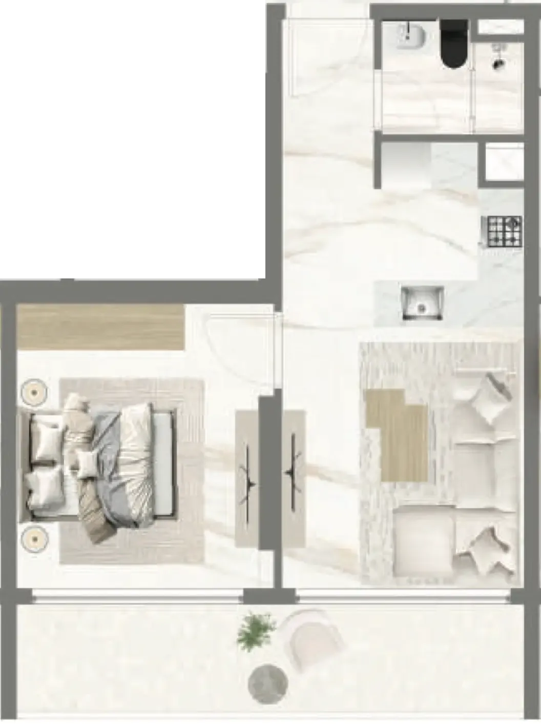 Celesto 2 1 bed floor plan, 529 sqft