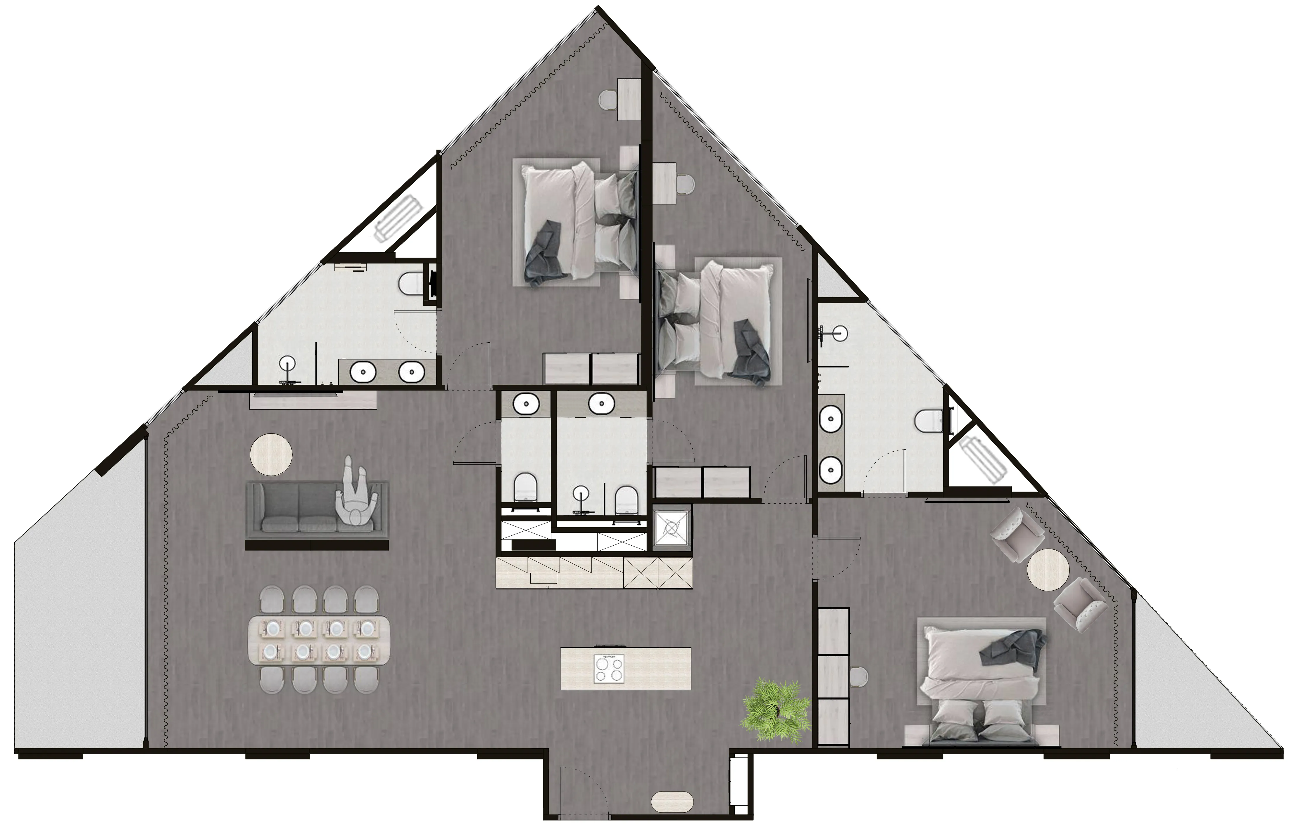 Next Point Condominium 3 bed floor plan, 1,604 sqft