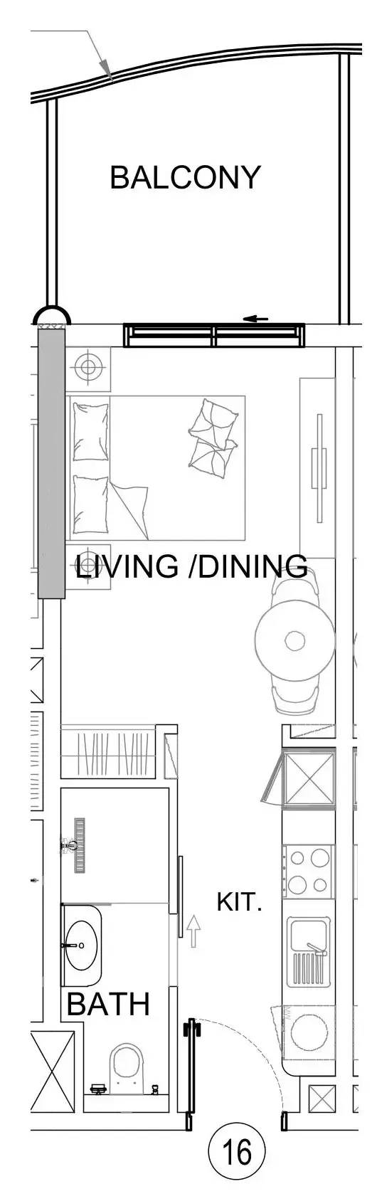 Damac Lagoons Views Phase 3 Studio floor plan, 405 sqft