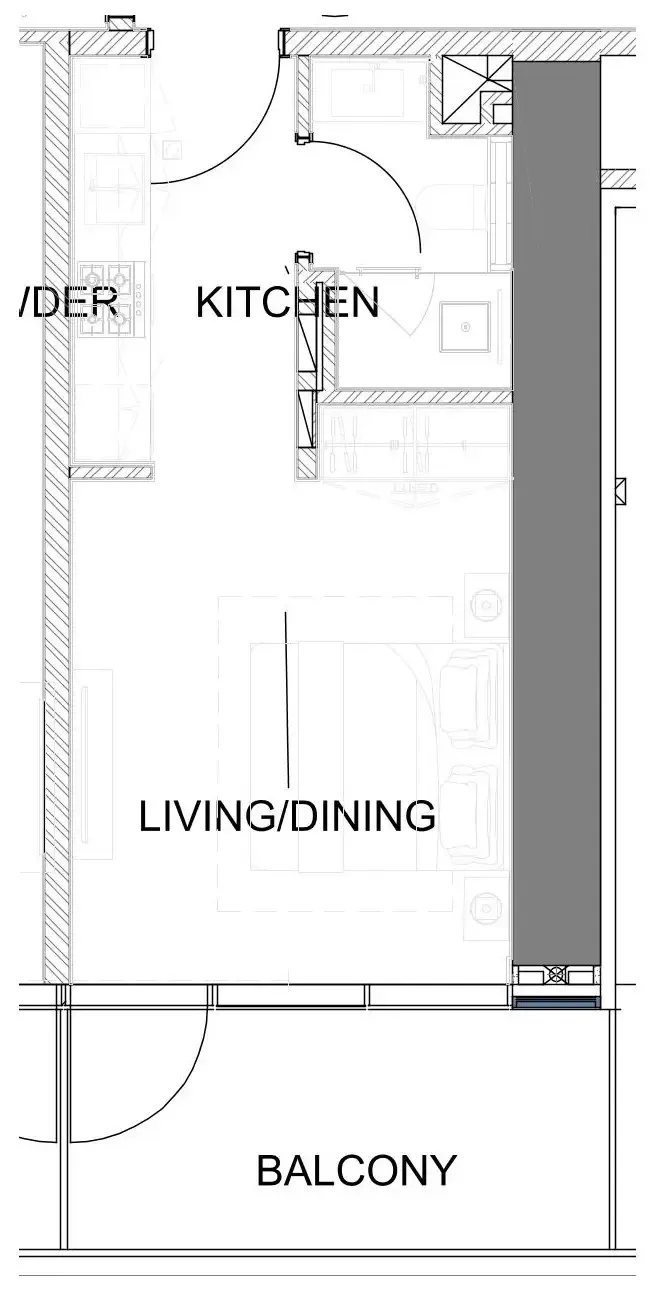 Damac Safa Gate Studio floor plan, 408 sqft