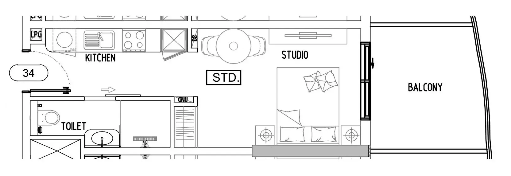 Damac Lagoons Views Phase 3 Studio floor plan, 404 sqft