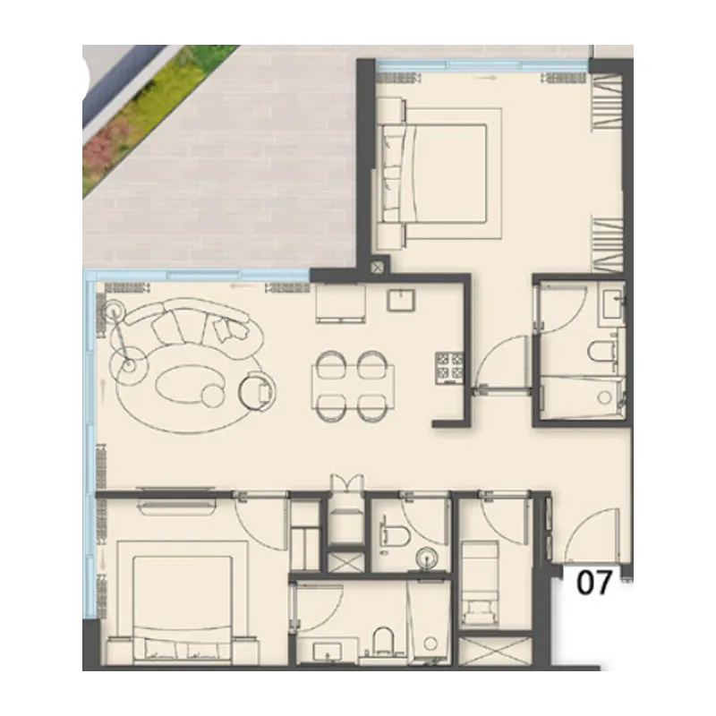 Enre Residence by Imtiaz 2 bed floor plan, 1,447 sqft