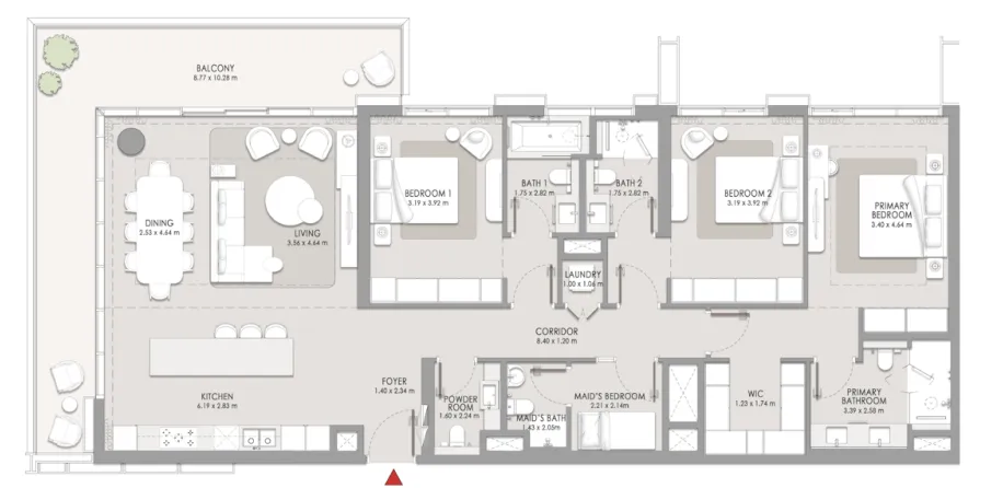 City Walk Crestlane 3 bed floor plan, 2,155 sqft