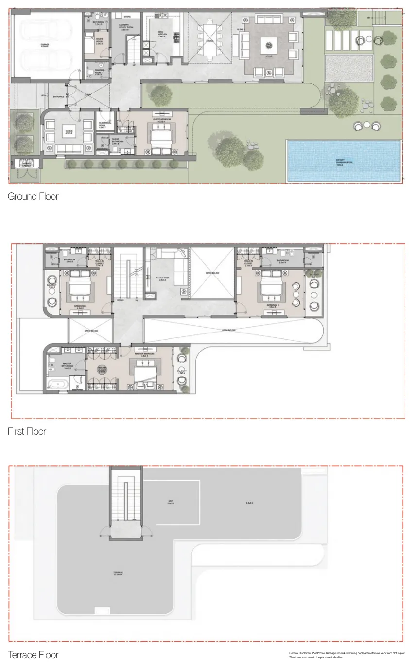 Sobha Siniya Island Villas Phases 1 and 2 4 bed floor plan, 5,242 sqft