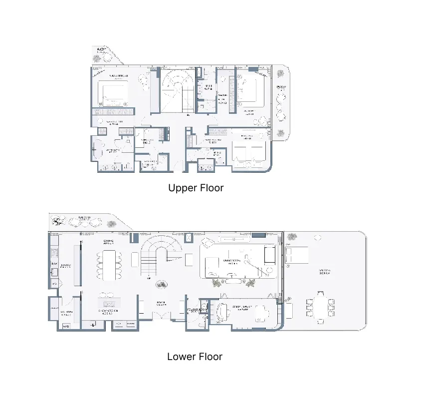 Anantara Mina 3 bed floor plan, 4,740 – 4,877 sqft