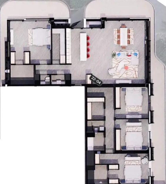 Rosso Bay Residences 4 bed floor plan, 3,616 sqft