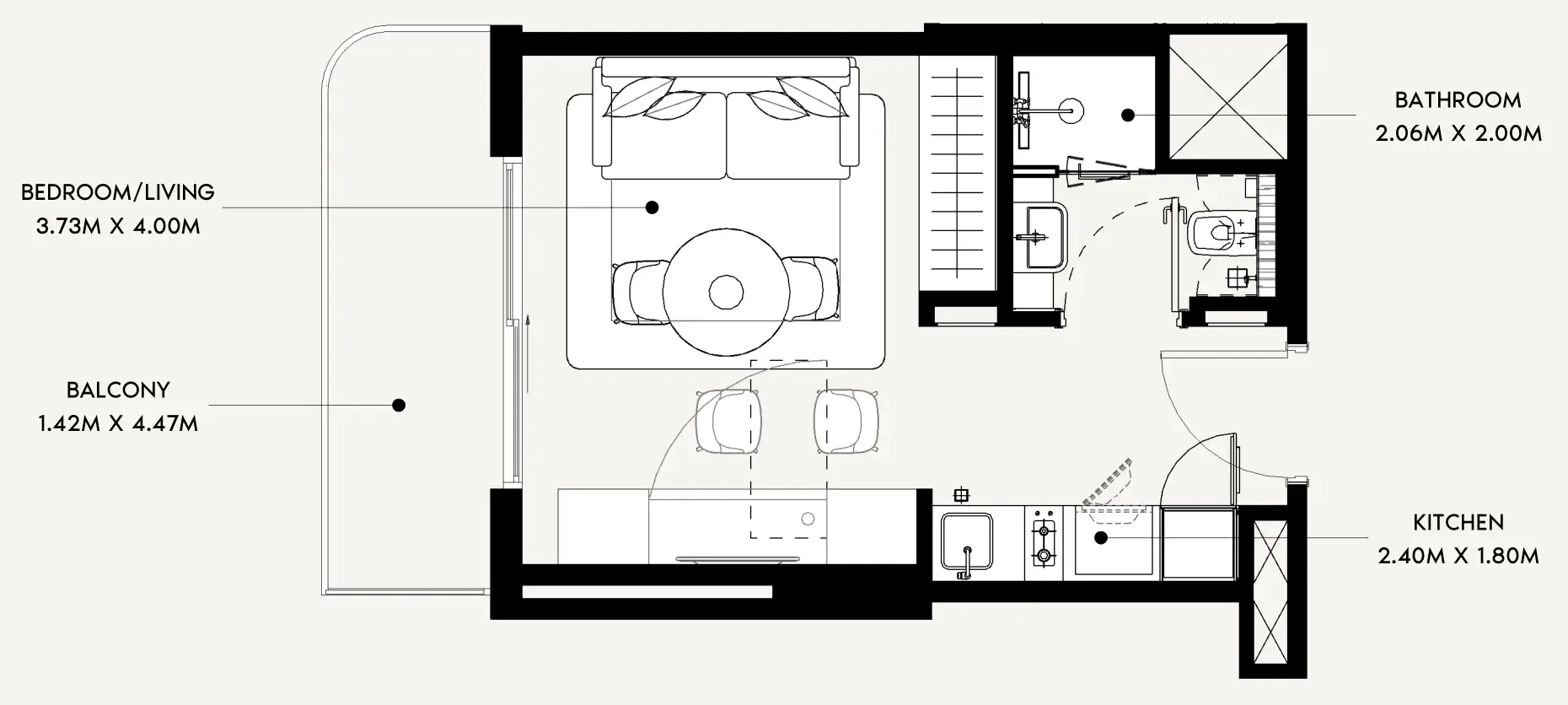 Azizi Leily Studio floor plan, 341 sqft