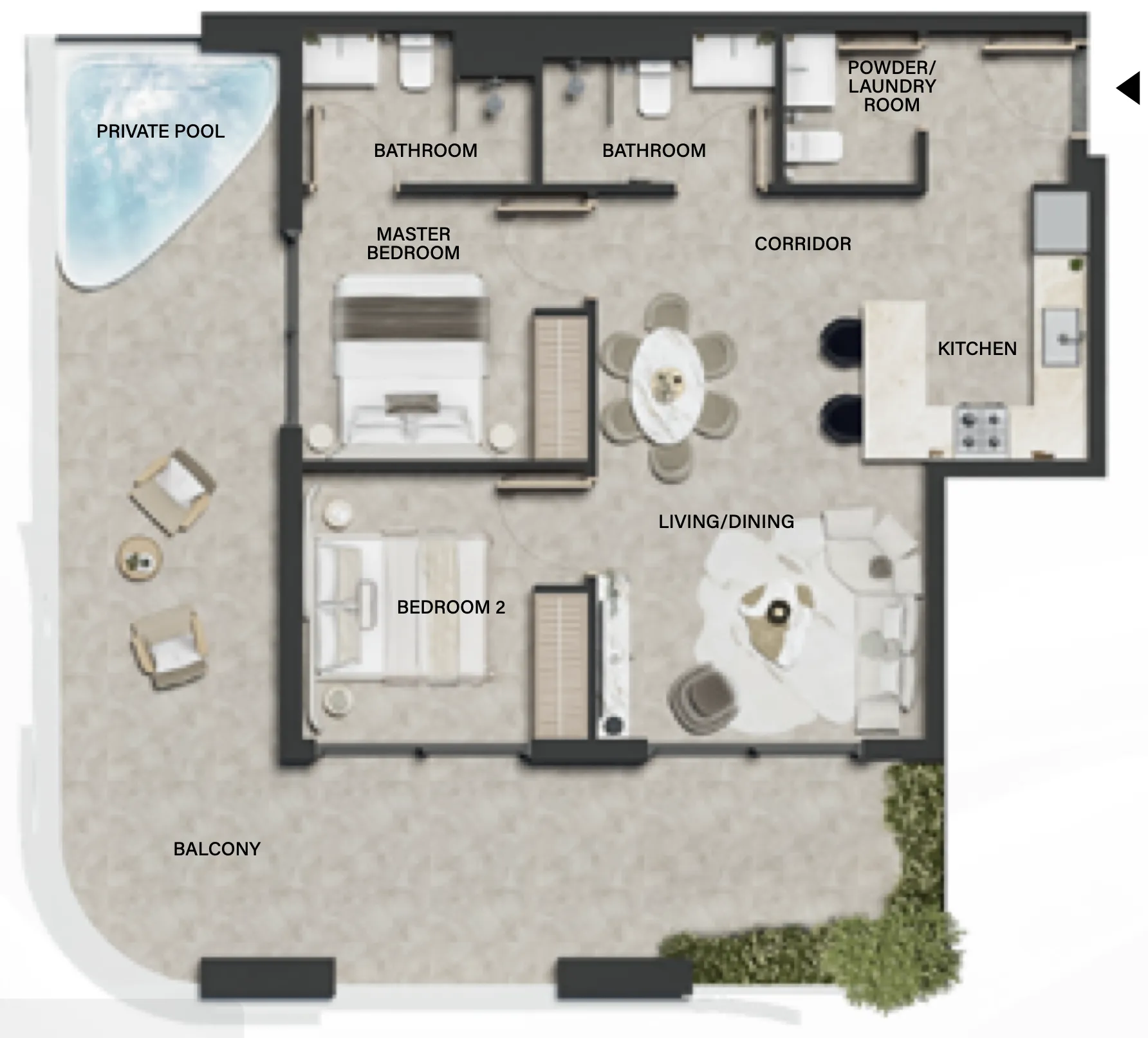 Weybridge Gardens 4 2 bed floor plan, 1,208 – 1,209 sqft