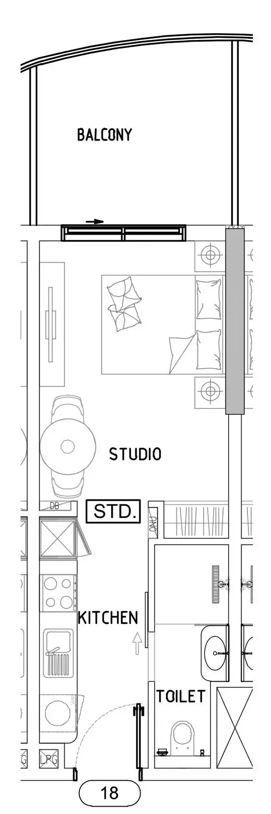 Damac Lagoons Views Phase 3 Studio floor plan, 403 – 404 sqft
