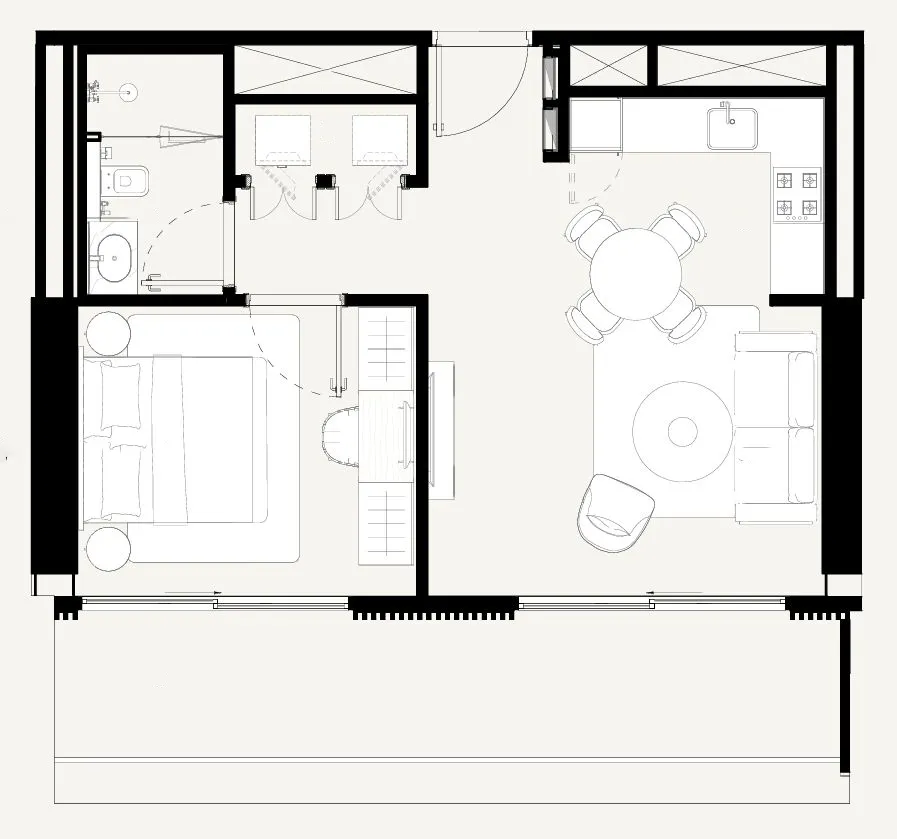 Azizi Abraham 1 bed floor plan, 693 sqft