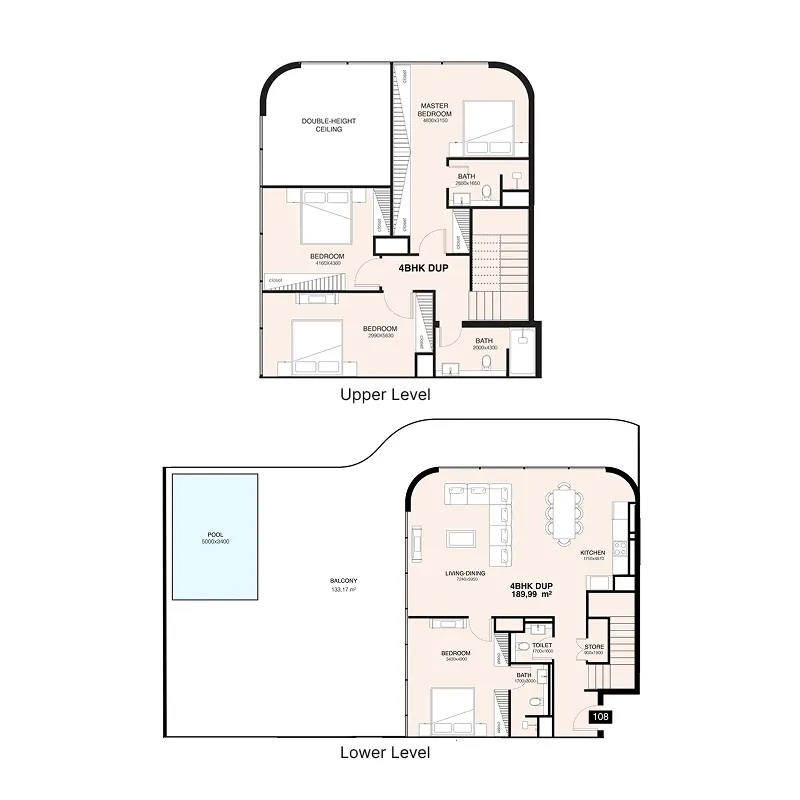 Villa Del Gavi 4 bed floor plan, 3,474 sqft