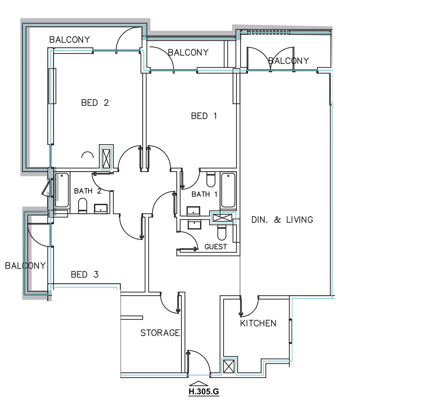 Janayen Avenue 3 bed floor plan, 1,816 sqft