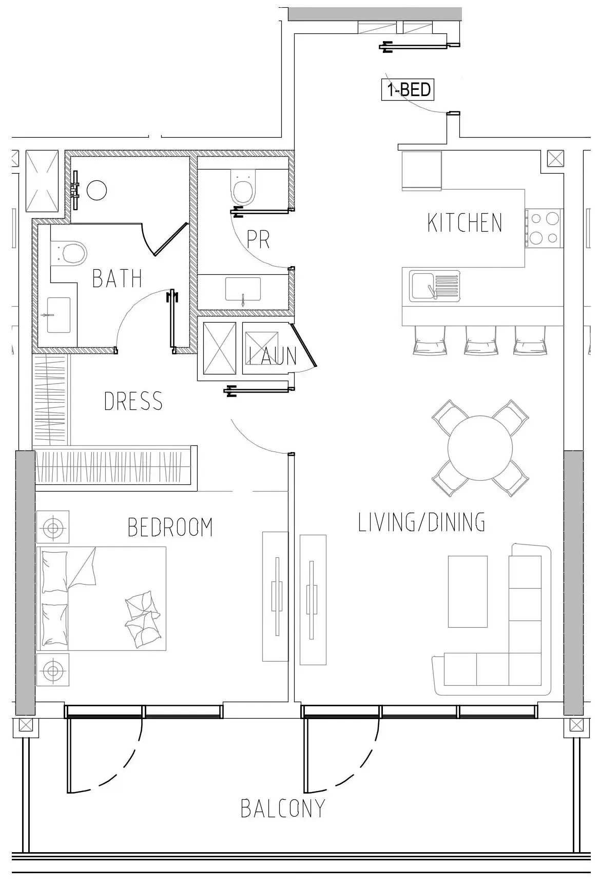 Damac Riverside Views 1 bed floor plan, 1,041 sqft