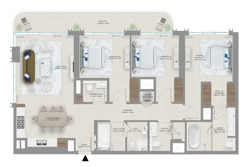 Baystar by Vida 3 bed floor plan, 1,700 sqft