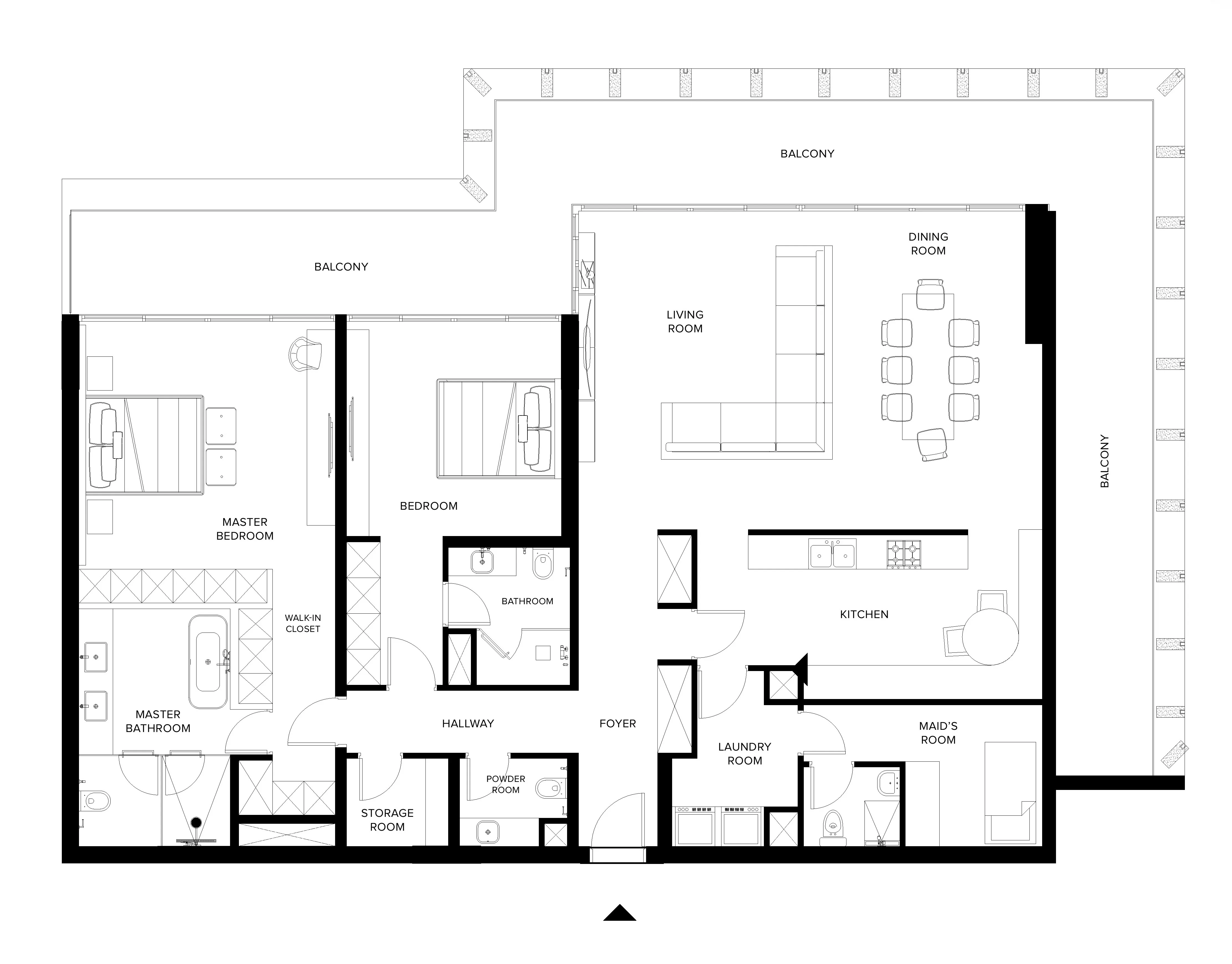 Keturah Ritz Carlton 2 bed floor plan, 2,529 sqft