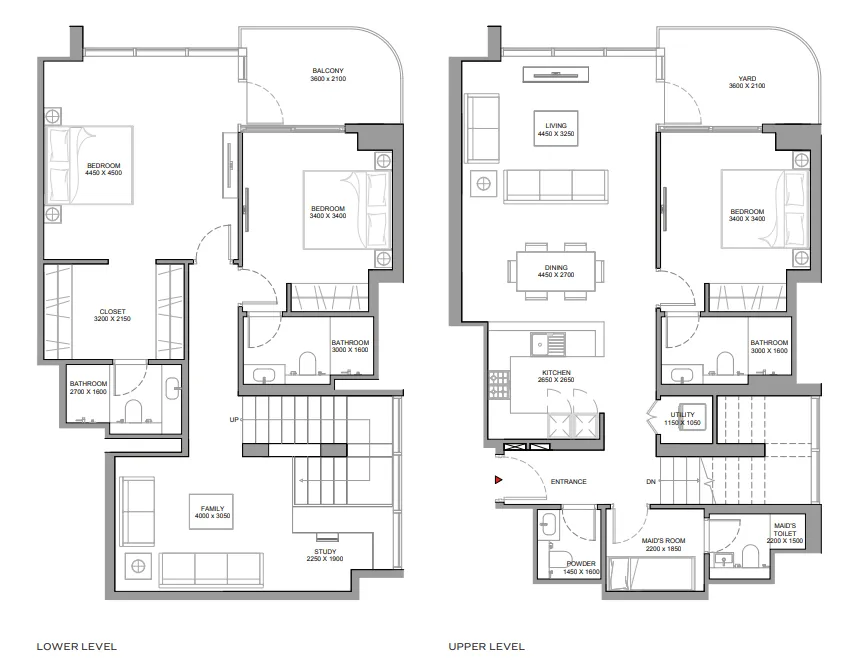 Florine Beach Residences 3 bed floor plan, 2,054 – 2,055 sqft