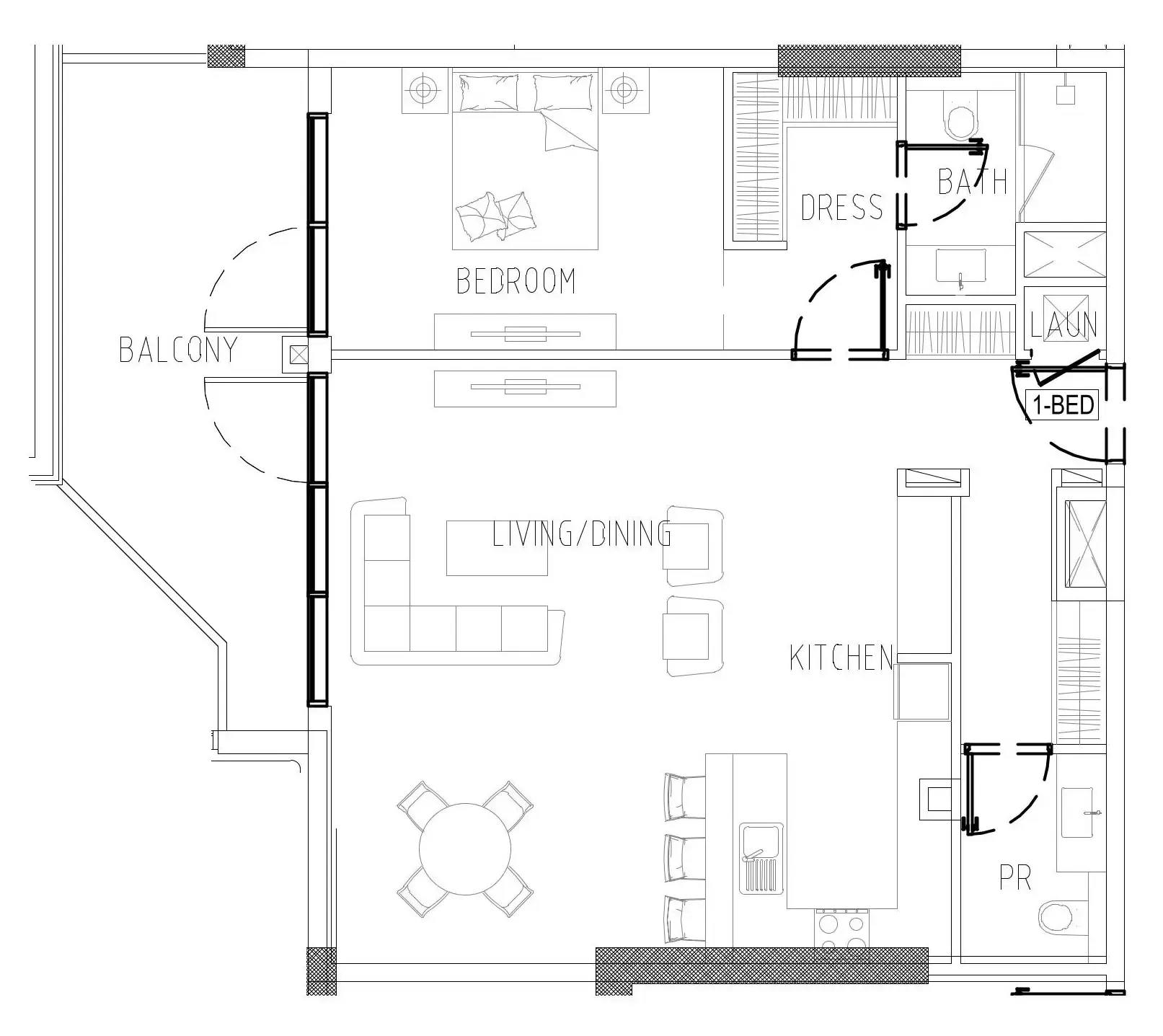 Damac Riverside Views 1 bed floor plan, 1,024 sqft