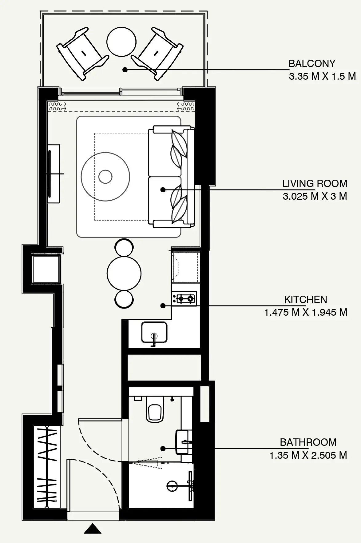 Azizi Venice Studio floor plan, 361 sqft