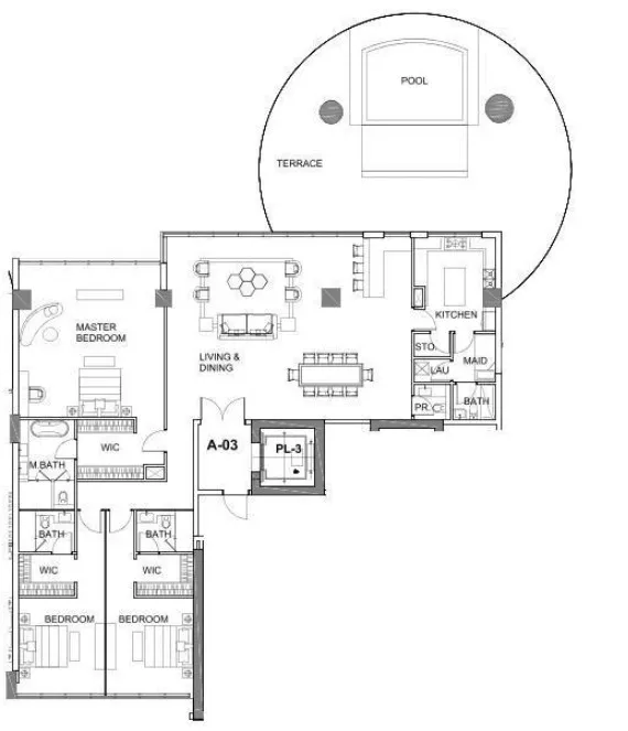 Cavalli Couture 3 bed floor plan, 4,219 sqft
