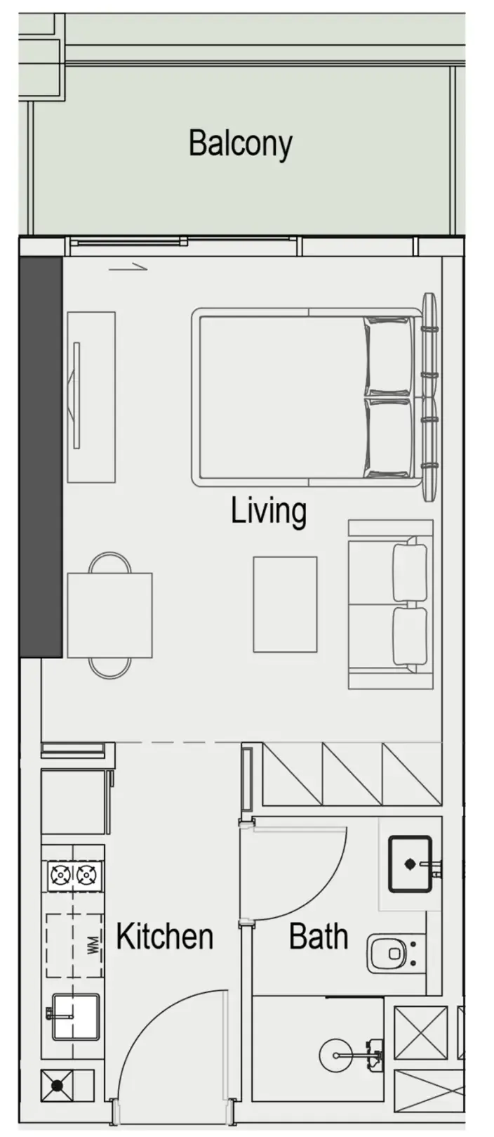 Sierra by Iman Studio floor plan, 416 sqft