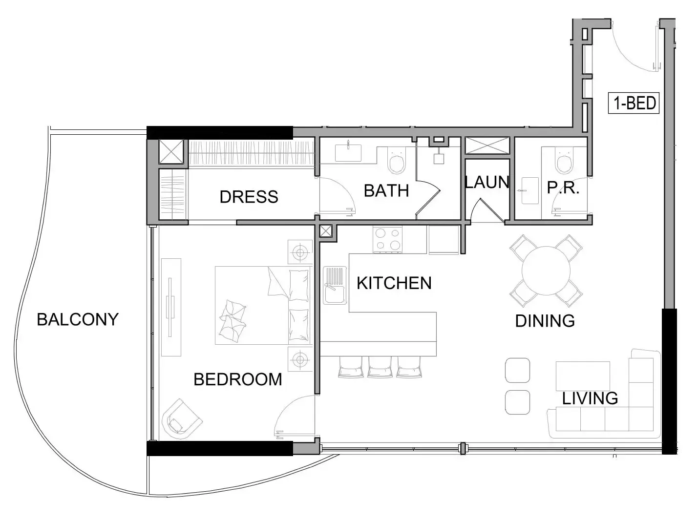 Damac Lagoons Views Phase 3 1 bed floor plan, 953 sqft