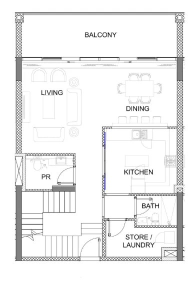 Golf Greens 2 bed floor plan, 2,174 sqft