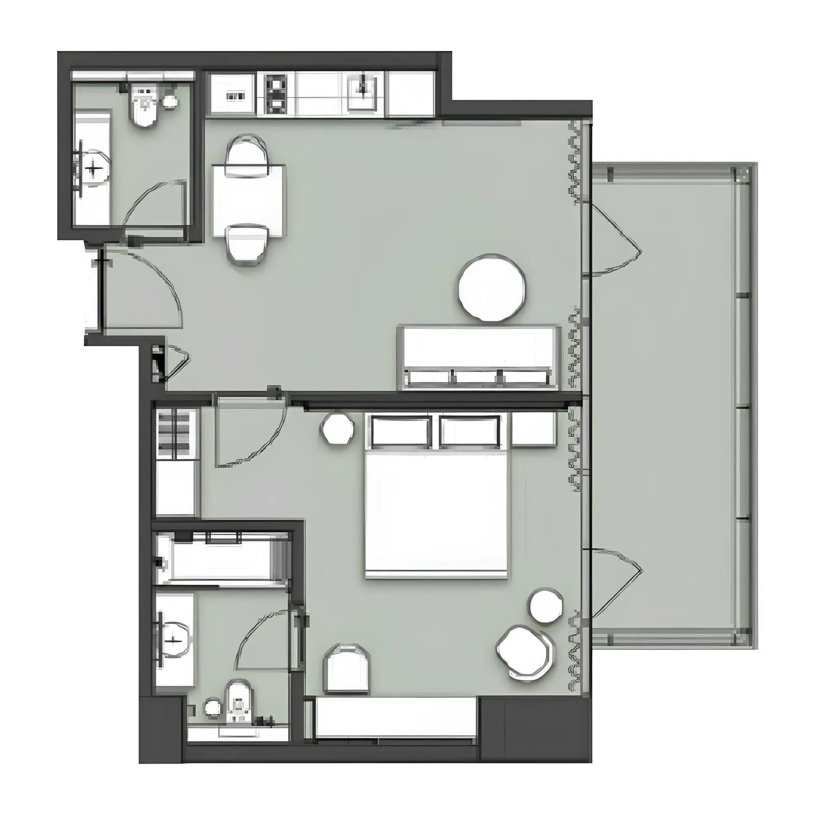 Novotel Residences 1 bed floor plan, 663 – 1,164 sqft