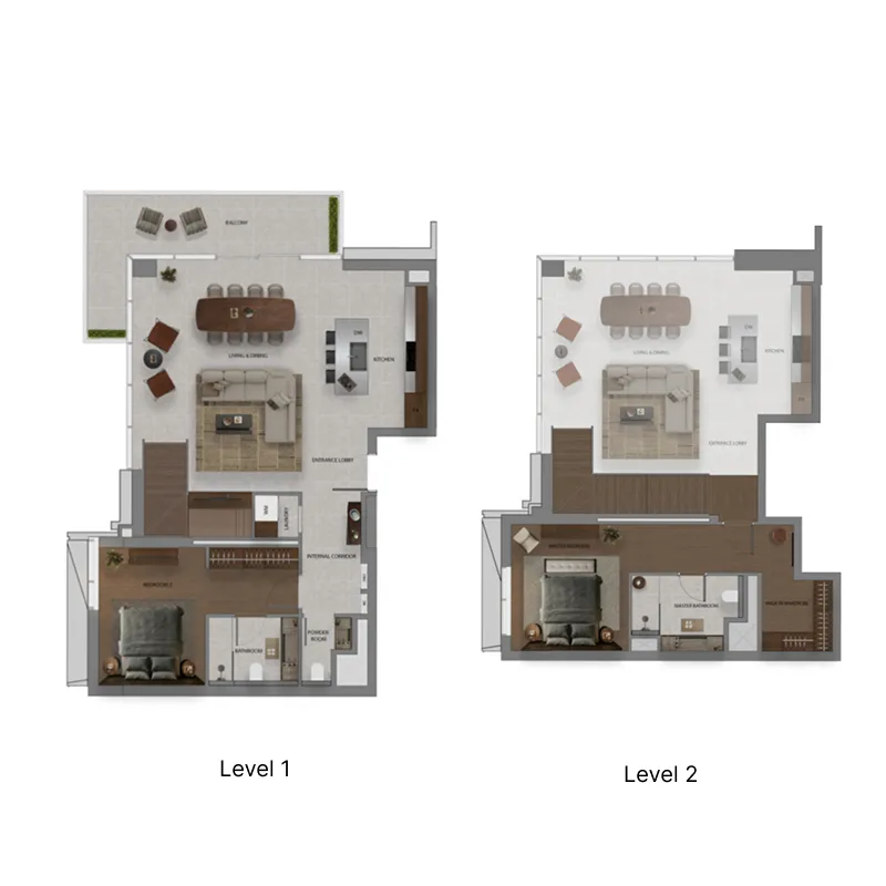 Sei Saadiyat 2 bed floor plan, 1,625 sqft