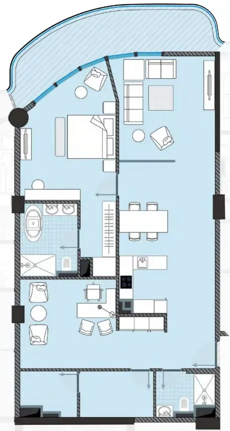 NEXT Coral 1 bed floor plan, 1,431 sqft
