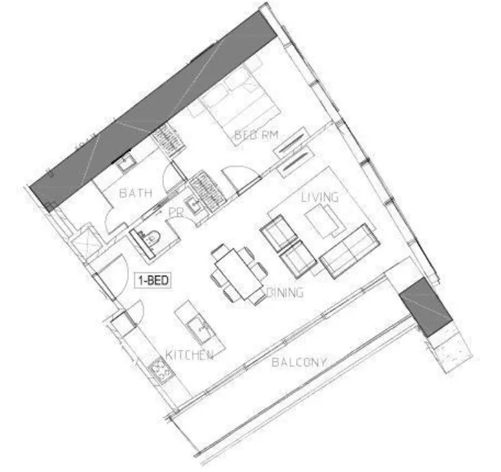 Safa Two de Grisogono 1 bed floor plan, 1,010 sqft