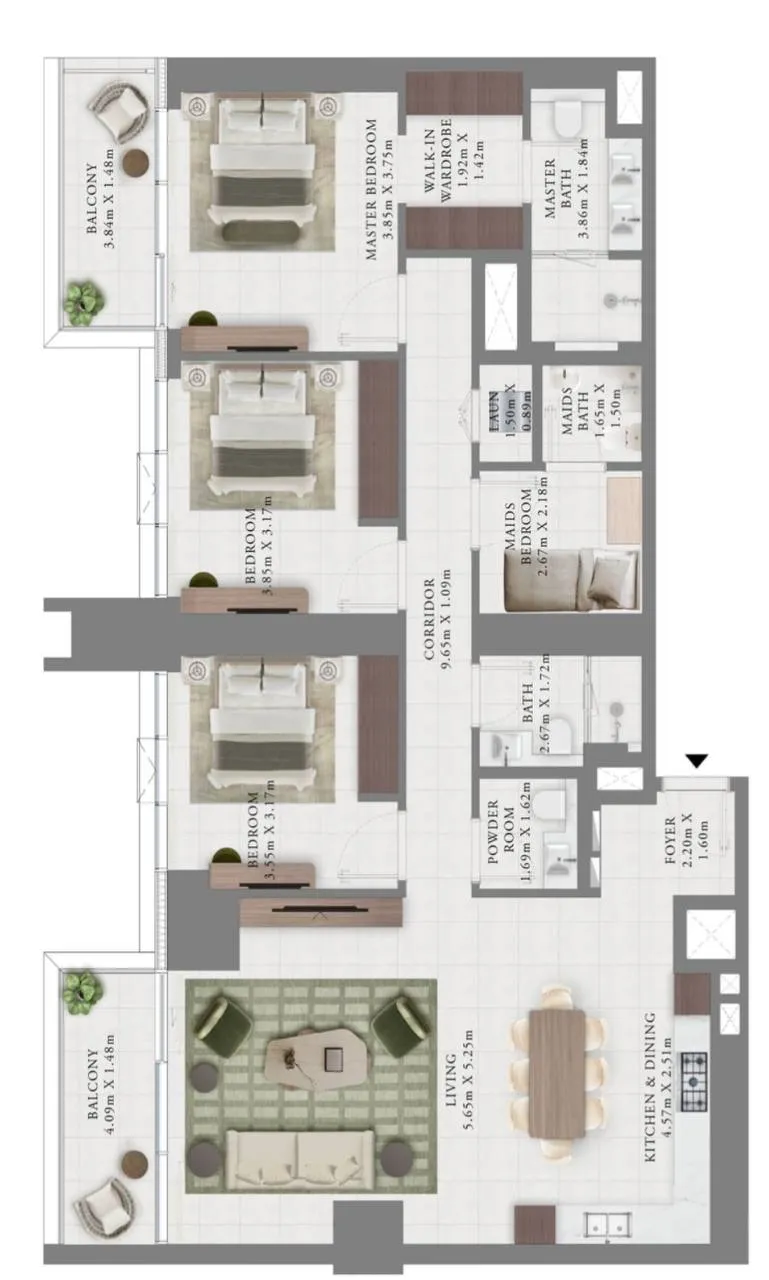 Creek Bay 3 bed floor plan, 1,730 sqft